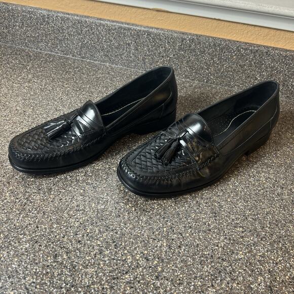 BASS G.H.Bass & Co Mens Sz 11.5 M Black SlipOn Tassel Woven Leather Dress Loafer main image 6